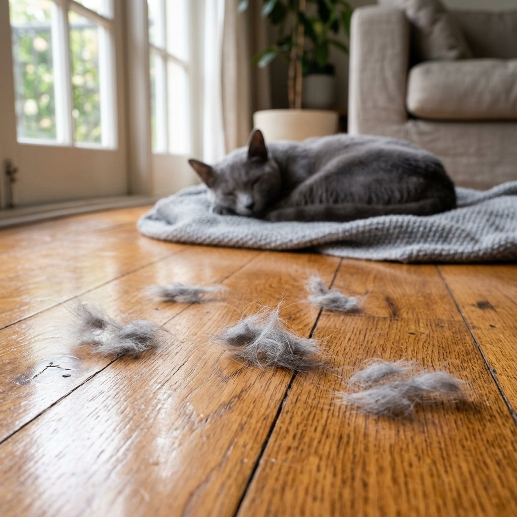 Bulu kucing gugur di rumah