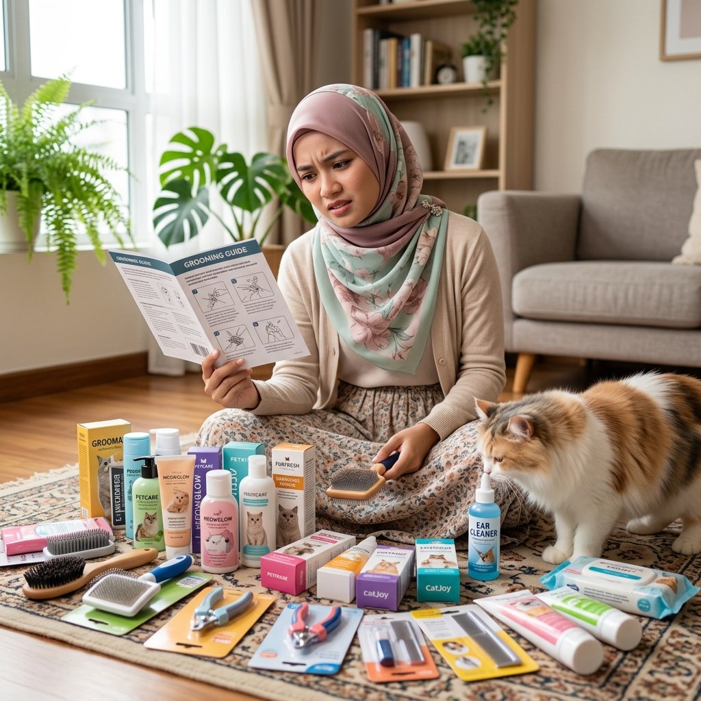 Produk grooming kucing yang sudah dibeli